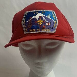 Vintage Red 2001 Silver Star Camporee Back to Basics Hat
